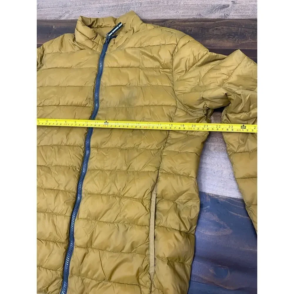 Old Navy Mustard Quilted Puffer Jacket Men’s M Gorpcore Travel Water-Resist